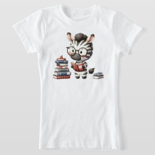 Zebra Reading Books. T-Shirt