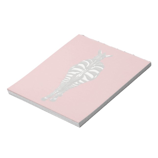 Zebra: Rear View on Red Notepad (Rotated)