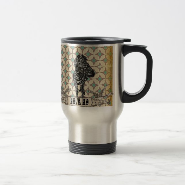 Zebra Retro Dad  Travel Mug (Right)