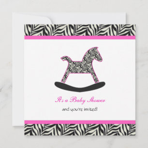 Zebra Rocking Horse Party Invitations