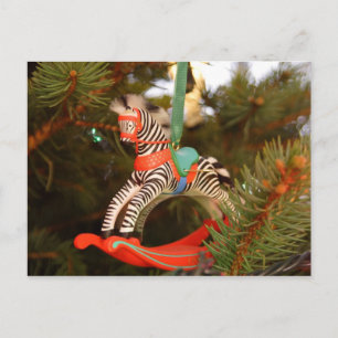 Zebra Rocking Horse Postcard