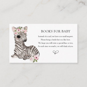 Zebra Roses Books For Baby Enclosure Card