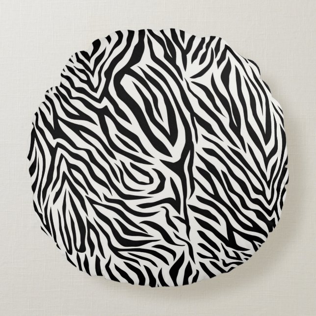 Zebra Round Throw Pillow (16") (Front)