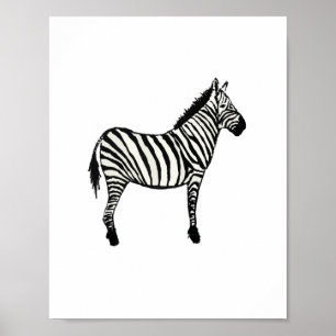 Zebra Safari Animals Painting Poster
