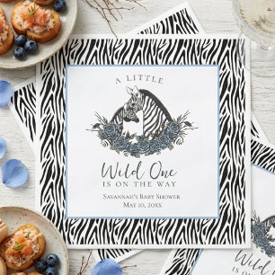 Zebra Safari Baby Boy Shower Little Wild One Party Napkin
