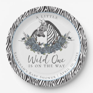 Zebra Safari Baby Shower Little Wild One Party Paper Plate