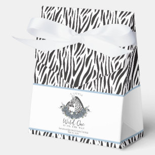Zebra Safari Baby Shower Little Wild One Triangle Favour Box