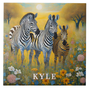 Zebra Safari Gold Savannah Tile