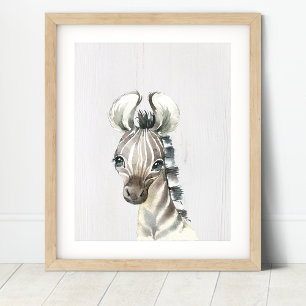Zebra Safari Jungle Nursery Art Print