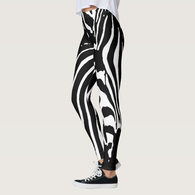 ZEBRA SAFARI STRIPES PATTERN LEGGINGS (Left)