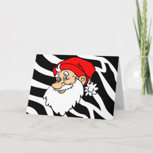 Zebra Santa Christmas Holiday Card