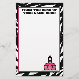 Zebra Schoolhouse Stationery