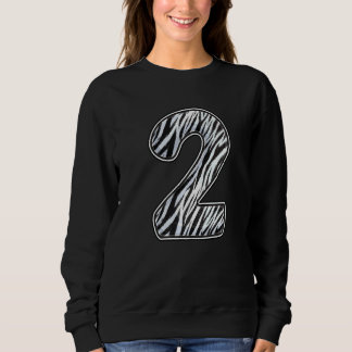Zebra Second 2nd Birthday Party Two 2 Years Old Ju Sweatshirt