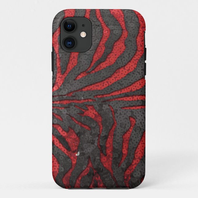 Zebra Sequins Case-Mate iPhone Case (Back)