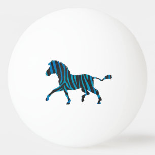 Zebra Silhouette Black and Blue Design Ping Pong Ball