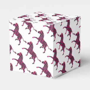 Zebra Silhouette Black and Hot Pink Print Favour Box