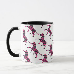 Zebra Silhouette Black and Hot Pink Print Mug