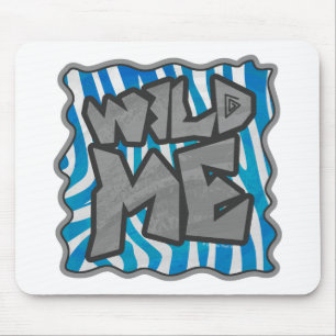 Zebra Silhouette Blue and White Design Mouse Mat