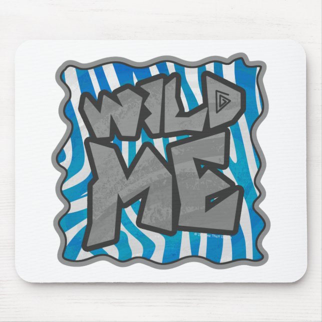 Zebra Silhouette Blue and White Design Mouse Mat (Front)