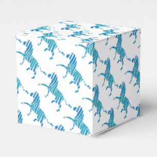 Zebra Silhouette Blue and White Favour Box