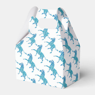 Zebra Silhouette Blue and White Favour Box