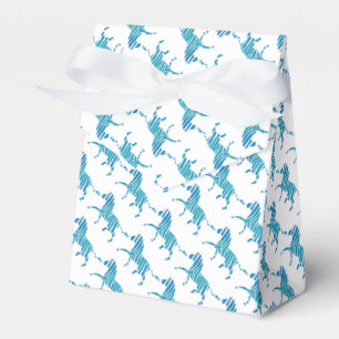 Zebra Silhouette Blue and White Favour Box