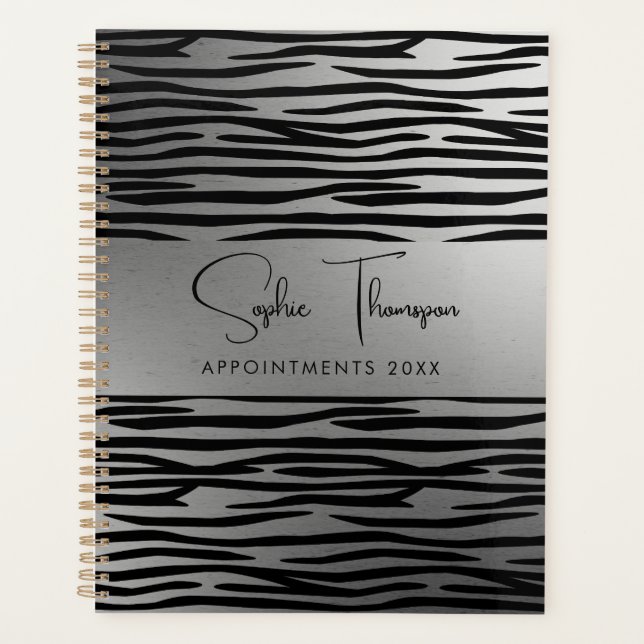 Zebra silver new year planner (Front)