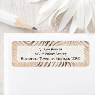 Zebra skin animal , jungle safari return address