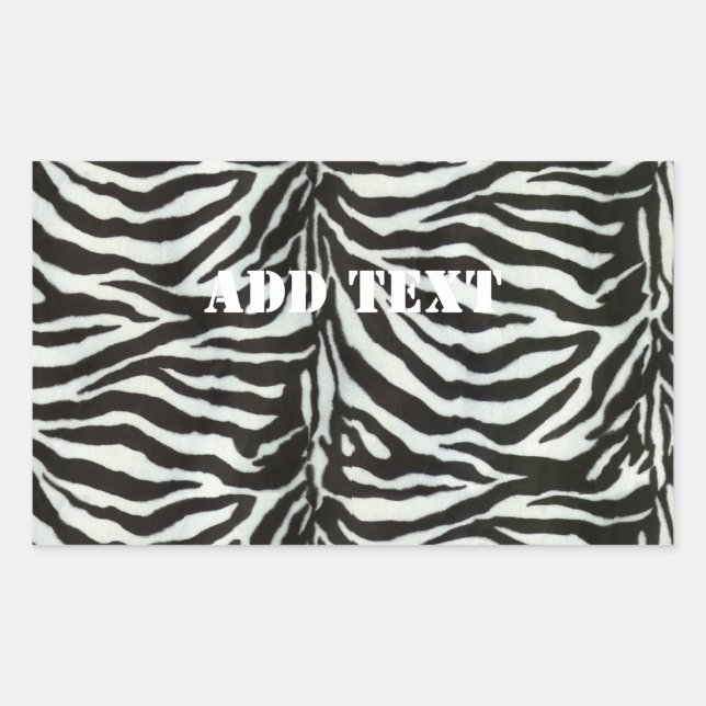 Zebra Skin Camouflage Texture Rectangular Sticker (Front)