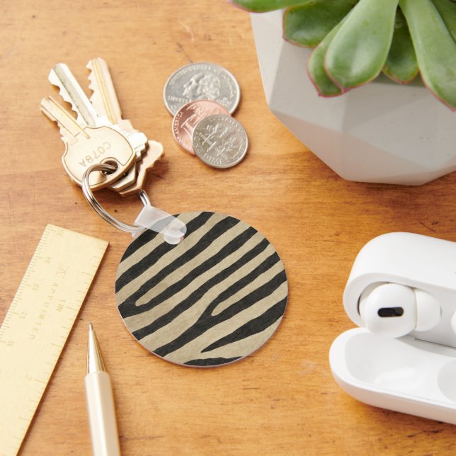 Zebra Skin Key Ring (Desk)