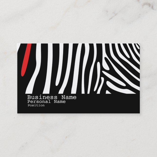 Zebra Skin Modern Cool Style Business Card (Front)