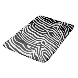 Zebra skin pattern bath mat
