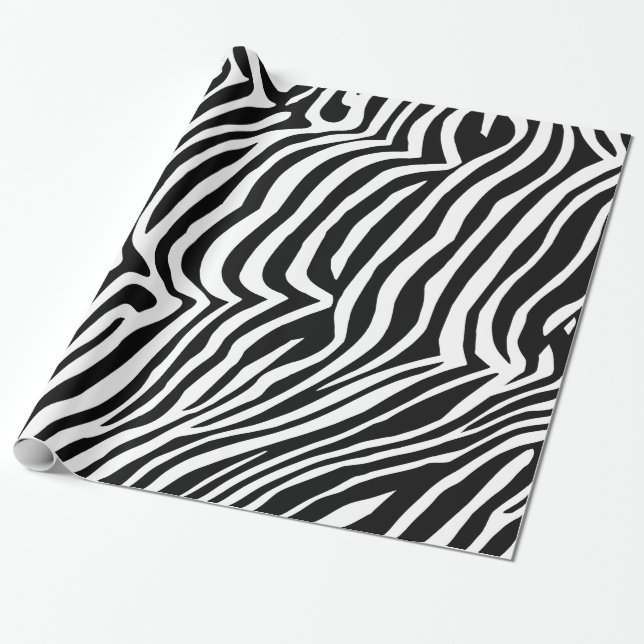 Zebra  skin pattern wrapping paper (Unrolled)
