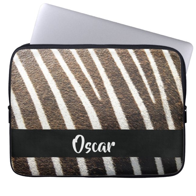 Zebra skin print laptop sleeve (Front)