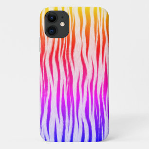 Zebra Skin Print Multicolored Pattern-22165 iPhone 11 Case