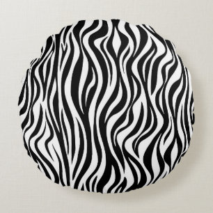 Zebra Skin Print Round Pillow
