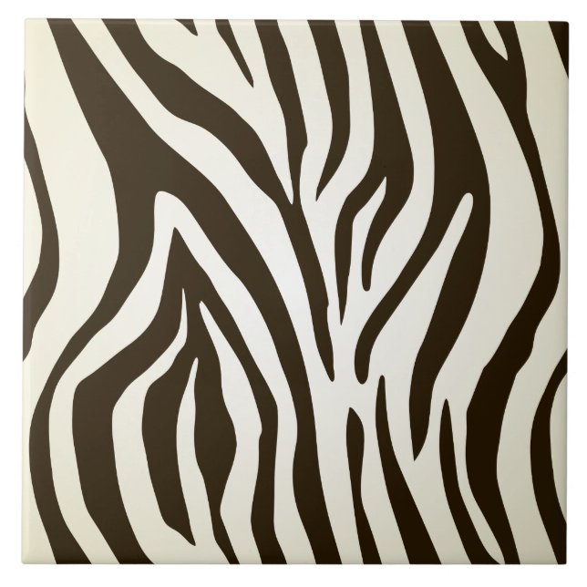 Zebra skin print stripes pattern tile (Front)