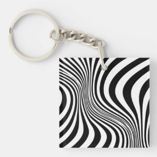 Zebra Skin Print Texture Pattern-88488 Key Ring