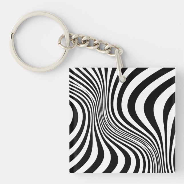 Zebra Skin Print Texture Pattern-88488 Key Ring (Front)