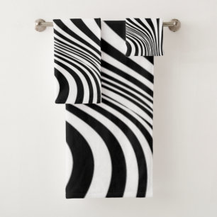 Zebra Skin Print Texture Pattern Bath Towel Set