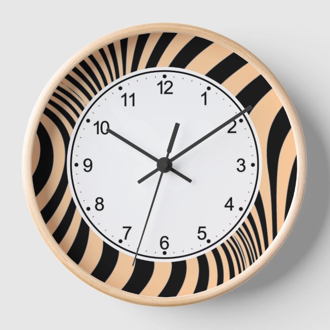 Zebra Skin Print Texture Pattern Clock (Front)