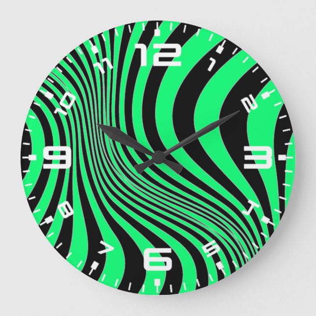 Zebra Skin Print Texture Pattern Large Clock (Front)