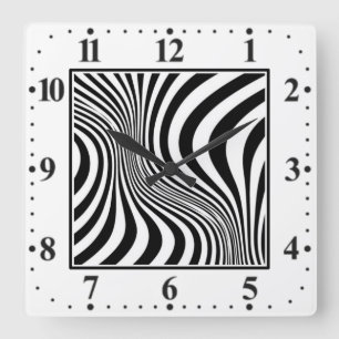 Zebra Skin Print Texture Pattern Square Wall Clock