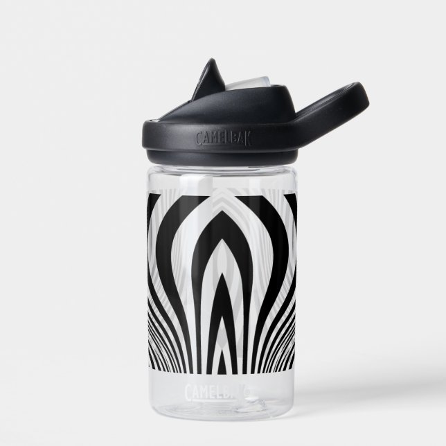 Zebra Skin Print Texture Pattern Water Bottle (Left)