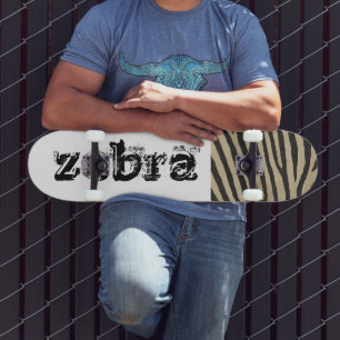 Zebra Skin Skateboard