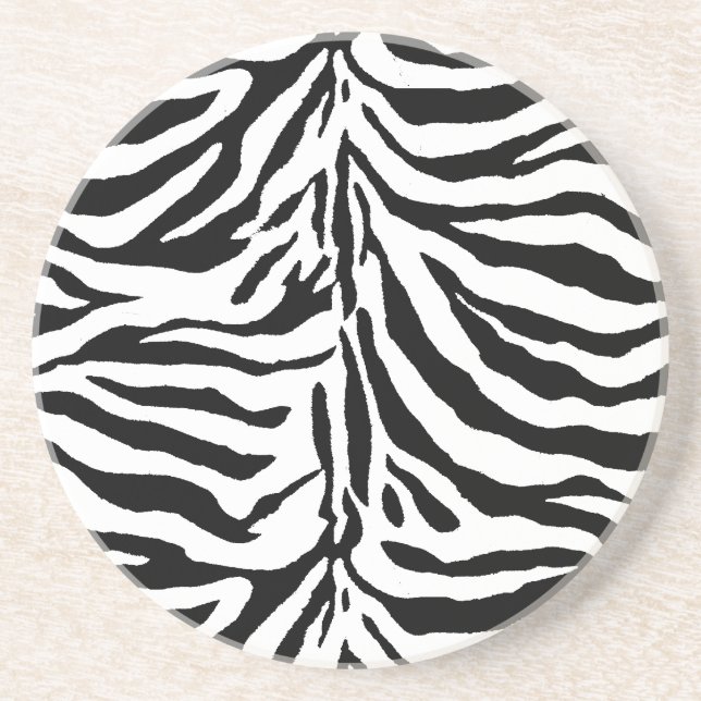 Zebra Skin Texture (Add/Change Background Colour) Coaster (Front)