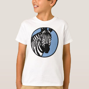 zebra. slate blue circle. T-Shirt