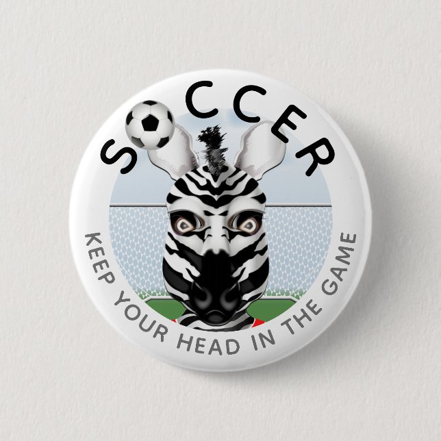 Zebra Soccer  6 Cm Round Badge (Front)