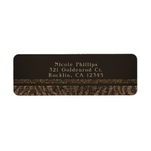 Zebra Sparkle Brown Gold Glam Party Invitation