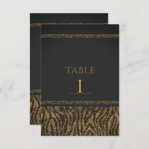 Zebra Sparkle Sequins Glam Chic Table Numbers